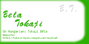 bela tokaji business card